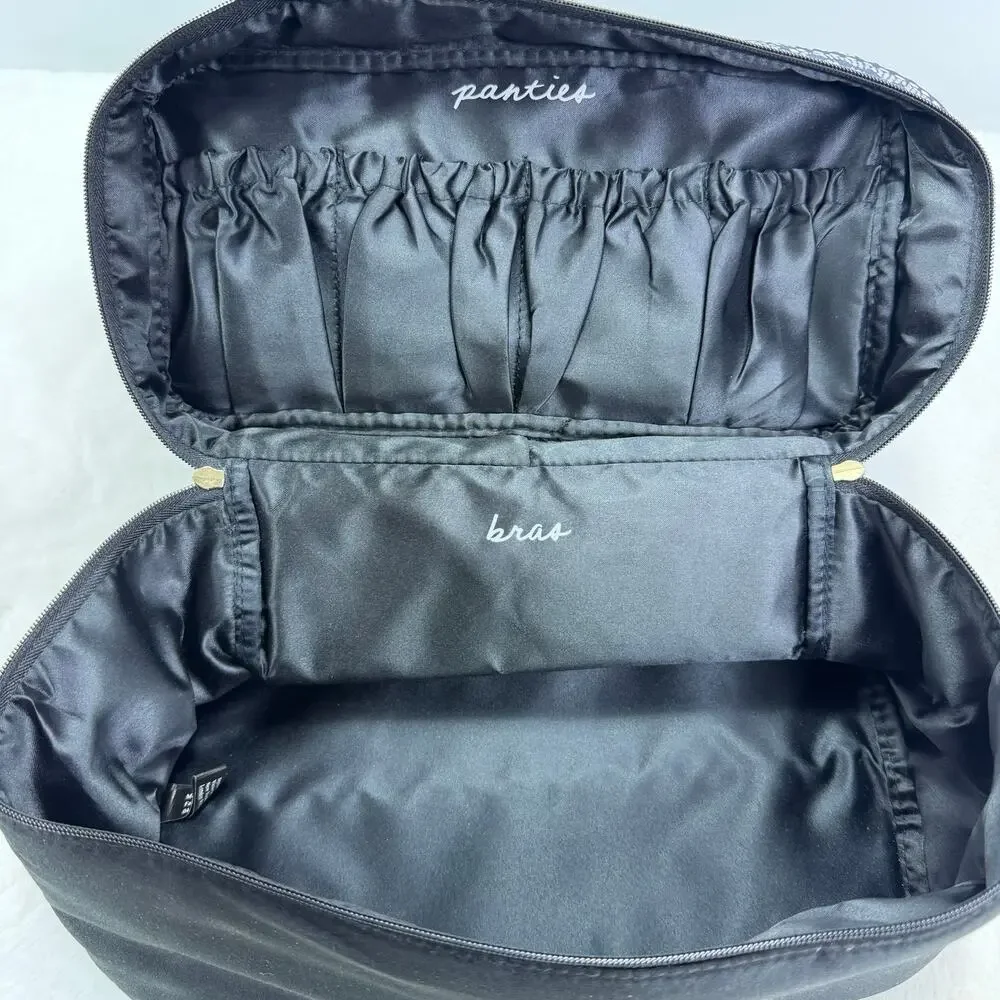 Victoria's Secret Black & White Bra Panty Lingerie Travel Bag